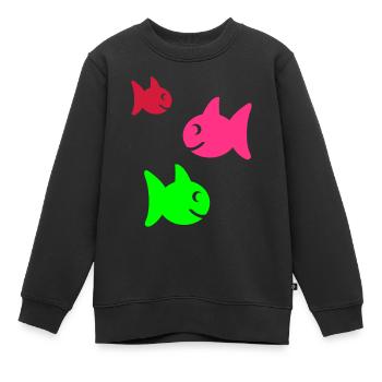fische - Kinder Premium Organic Sweatshirt - Schwarz - Vorne - AI Model Kid Female (0cm)