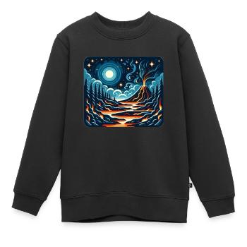 Vulkan - Kinder Premium Organic Sweatshirt - Schwarz - Vorne - AI Model Kid Female (0cm)