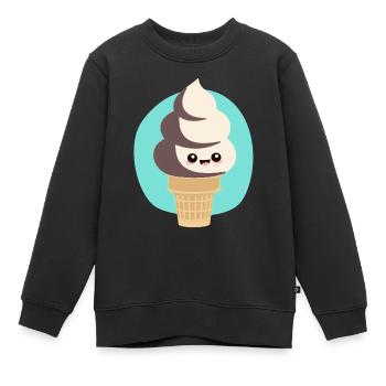 süßes Softeis Sommer Kawaii - Kinder Premium Organic Sweatshirt - Schwarz - Vorne - AI Model Kid Female (0cm)