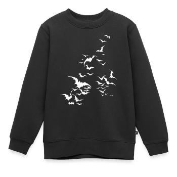 Batman Fledermaus Schwarm weiß - Kinder Premium Organic Sweatshirt - Schwarz - Vorne - AI Model Kid Female (0cm)