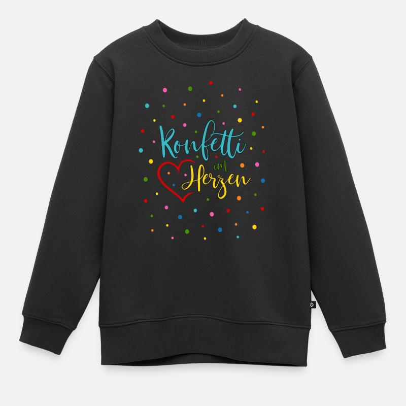 Konfetti im Herzen - Kinder Premium Organic Sweatshirt - Schwarz