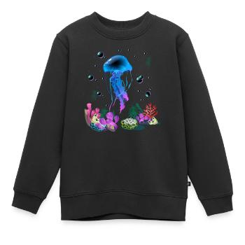 Vacances mer été animaux marins - Sweat Premium enfant bio - noir - Devant - AI Model Kid Female (0cm)