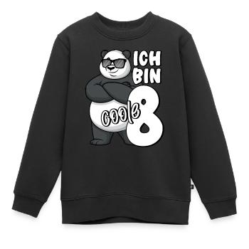 8. Geburtstag Junge 8 Jahre Panda Ich bin coole 8 - Kinder Premium Organic Sweatshirt - Schwarz - Vorne - AI Model Kid Female (0cm)