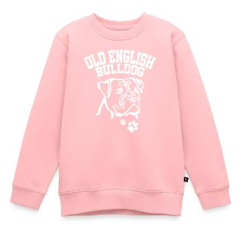 Bouledogue anglais ancien - Bulldogge Silhouette OBE - Sweat Premium enfant bio - rose - Devant - AI Model Kid Female (0cm)