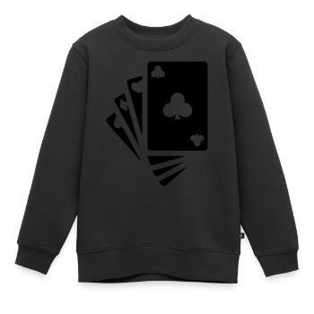 Icône de carte - Sweat Premium enfant bio - noir - Devant - AI Model Kid Female (0cm)