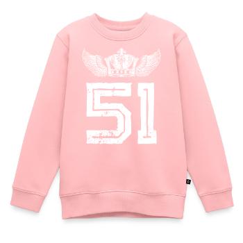 51 Zahl Krone - Kinder Premium Organic Sweatshirt - Rosa - Vorne - AI Model Kid Female (0cm)