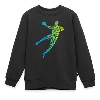 Handball Players Symbols Handball Player Boys Handball - Kids Premium Organic Sweatshirt - black - Front - AI Model Kid Female (0cm)