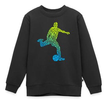 Fußball Symbole Fußballspieler Jungen Fußballer - Kinder Premium Organic Sweatshirt - Schwarz - Vorne - AI Model Kid Female (0cm)