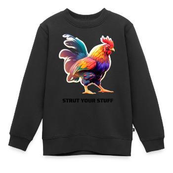 STRUT YOUR STUFF - Kinder Premium Organic Sweatshirt - Schwarz - Vorne - AI Model Kid Female (0cm)