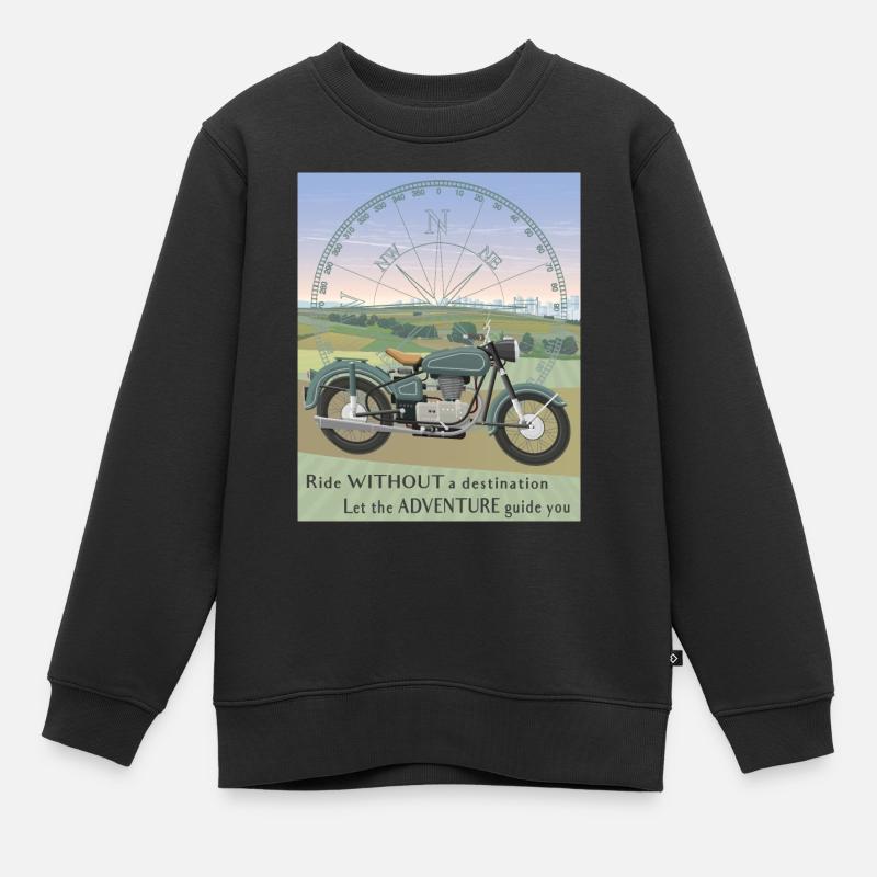Balade à moto - Sweat Premium enfant bio - noir