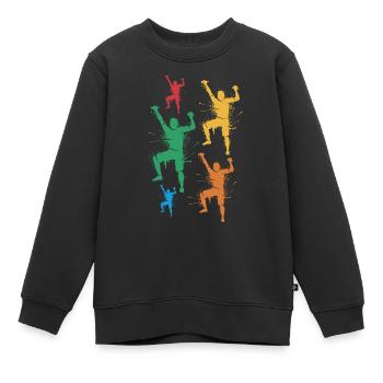 Bouldering, Free Climbing, Mountains, Children's Climbing - Kids Premium Organic Sweatshirt - black - Front - AI Model Kid Female (0cm)