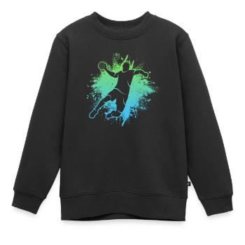 Handballer Handballspieler Kinder Jungen Handball - Kinder Premium Organic Sweatshirt - Schwarz - Vorne - AI Model Kid Female (0cm)