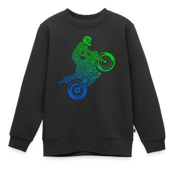 Machine de course Moto Rider Garçons Racing Moto - Sweat Premium enfant bio - noir - Devant - AI Model Kid Female (0cm)