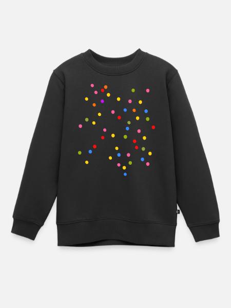 Konfetti Karneval bunt - Kinder Premium Organic Sweatshirt - Schwarz