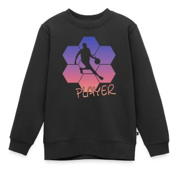 Basketball Player Streetball - Kinder Premium Organic Sweatshirt - Schwarz - Vorne - AI Model Kid Female (0cm)