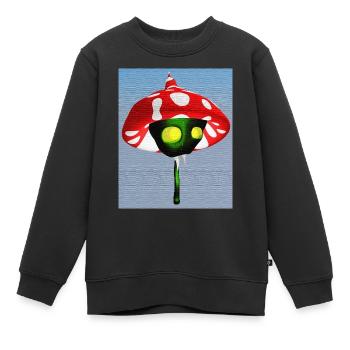 Fliegenpilz Vampir - Kinder Premium Organic Sweatshirt - Schwarz - Vorne - AI Model Kid Female (0cm)