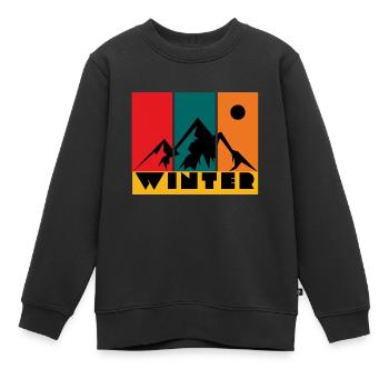Winter Design - Kinder Premium Organic Sweatshirt - Schwarz - Vorne - AI Model Kid Female (0cm)