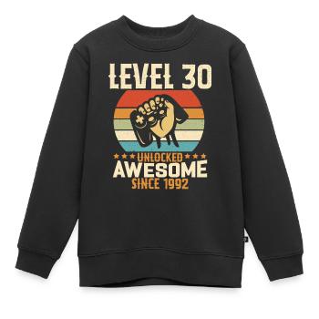 Level 30 Jahre freigeschaltetes Gaming Geburtstagsgeschenk - Kinder Premium Organic Sweatshirt - Schwarz - Vorne - AI Model Kid Female (0cm)