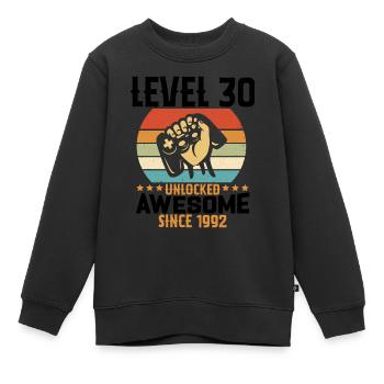 Level 30 Jahre freigeschaltetes Gaming Geburtstagsgeschenk - Kinder Premium Organic Sweatshirt - Schwarz - Vorne - AI Model Kid Female (0cm)