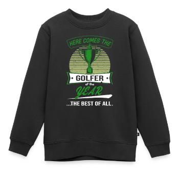 Coupe trophée du golfeur de l’année - Sweat Premium enfant bio - noir - Devant - AI Model Kid Female (0cm)