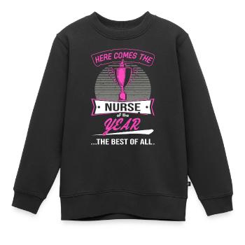 Trophée de l’infirmière de l’année - Sweat Premium enfant bio - noir - Devant - AI Model Kid Female (0cm)