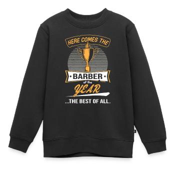 Trophée Trophée du Coiffeur de l’année - Sweat Premium enfant bio - noir - Devant - AI Model Kid Female (0cm)