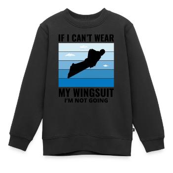 Wingsuit fliegen Base Jumping Fallschirmspringen Wingsuiting - Kinder Premium Organic Sweatshirt - Schwarz - Vorne - AI Model Kid Female (0cm)