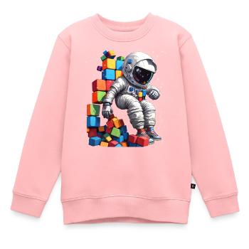 Space Astronaut Vintage Child Boy Girl - Kids Premium Organic Sweatshirt - rose - Front - AI Model Kid Female (0cm)