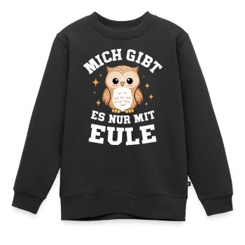 oiseau de nuit hibou hibou oiseau - Sweat Premium enfant bio - noir - Devant - AI Model Kid Female (0cm)