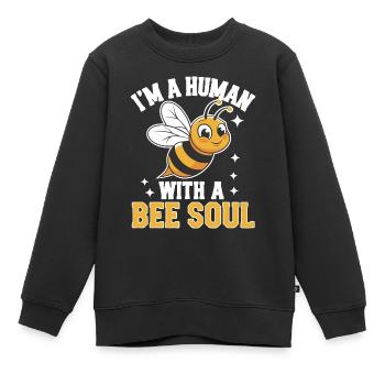 abeille abeille apicultrice abeille abeille - Sweat Premium enfant bio - noir - Devant - AI Model Kid Female (0cm)