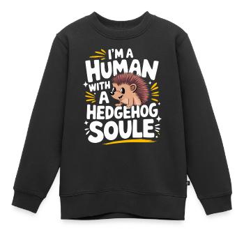 hérisson animal épineux hérisson - Sweat Premium enfant bio - noir - Devant - AI Model Kid Female (0cm)