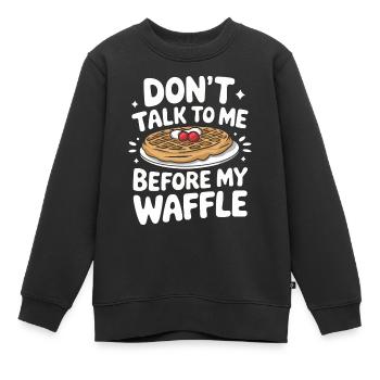 Gaufres Bonbons pour le petit-déjeuner - Sweat Premium enfant bio - noir - Devant - AI Model Kid Female (0cm)