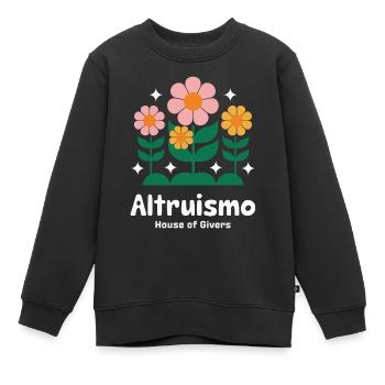 Altruisme Don désintéressé Donner d’école - Sweat Premium enfant bio - noir - Devant - AI Model Kid Female (0cm)