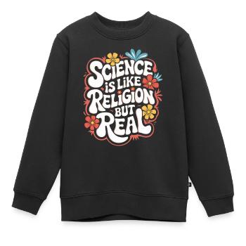 Athéisme, athée, anti-religion, agnostique - Sweat Premium enfant bio - noir - Devant - AI Model Kid Female (0cm)