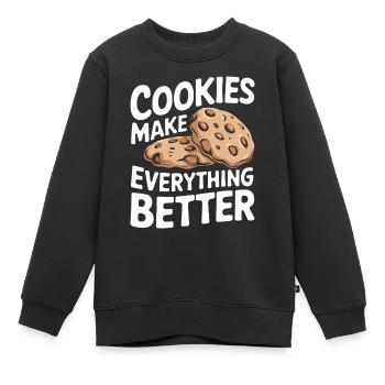 Cookies Cookie Keks Kekse Schokolade - Kinder Premium Organic Sweatshirt - Schwarz - Vorne - AI Model Kid Female (0cm)