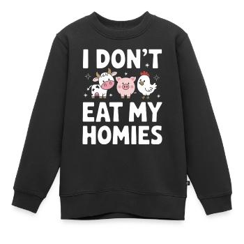 Végétarien Végétalien Végétarien Végétarien - Sweat Premium enfant bio - noir - Devant - AI Model Kid Female (0cm)