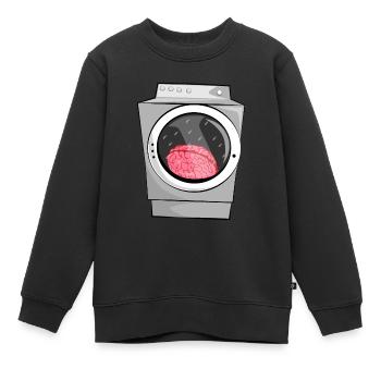 Lavage de cerveau dans la machine à laver - Sweat Premium enfant bio - noir - Devant - AI Model Kid Female (0cm)