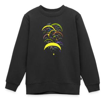 Parapente Gleitschirm Paragliding cross - t-shirts - Sweat Premium enfant bio - noir - Devant - AI Model Kid Female (0cm)