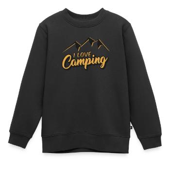I Love Camping, Mountains, Berge, Retro, Vintage - Kinder Premium Organic Sweatshirt - Schwarz - Vorne - AI Model Kid Female (0cm)