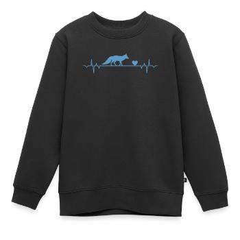 Renard arctique mignon renard animal marche renard arctique - Sweat Premium enfant bio - noir - Devant - AI Model Kid Female (0cm)