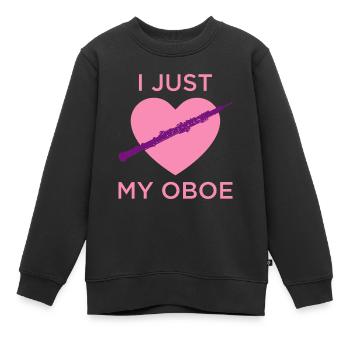 hautbois hautbois joueur de hautbois musique en laiton lecteur de son - Sweat Premium enfant bio - noir - Devant - AI Model Kid Female (0cm)