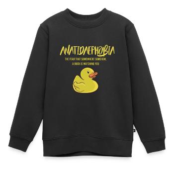 Anatidaephobia - Angst vor Enten - Kinder Premium Organic Sweatshirt - Schwarz - Vorne - AI Model Kid Female (0cm)