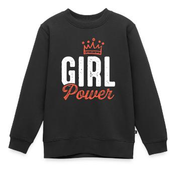 Mädchenpower Frauenpower - Kinder Premium Organic Sweatshirt - Schwarz - Vorne - AI Model Kid Female (0cm)
