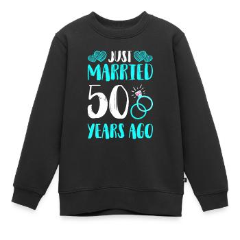 Mariage juste marié 50 ans - Sweat Premium enfant bio - noir - Devant - AI Model Kid Female (0cm)