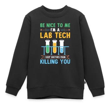 Wissenschaft labor Science Spruch - Kinder Premium Organic Sweatshirt - Schwarz - Vorne - AI Model Kid Female (0cm)
