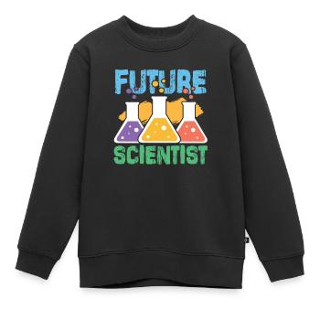 Atome de science science - Sweat Premium enfant bio - noir - Devant - AI Model Kid Female (0cm)