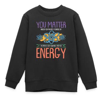 Energy science science - Kids Premium Organic Sweatshirt - black - Front - AI Model Kid Female (0cm)