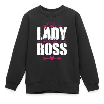 Frauenrechte Lady Boss Chefin - Kinder Premium Organic Sweatshirt - Schwarz - Vorne - AI Model Kid Female (0cm)