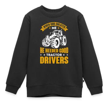 Agriculteur & agriculteurs tracteur tracteur cadeau d’amour - Sweat Premium enfant bio - noir - Devant - AI Model Kid Female (0cm)