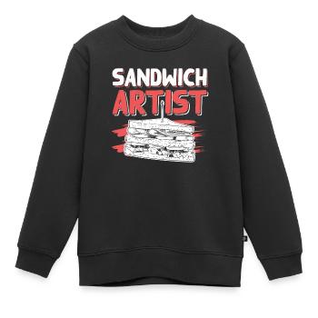 sandwich spruch - Kinder Premium Organic Sweatshirt - Schwarz - Vorne - AI Model Kid Female (0cm)